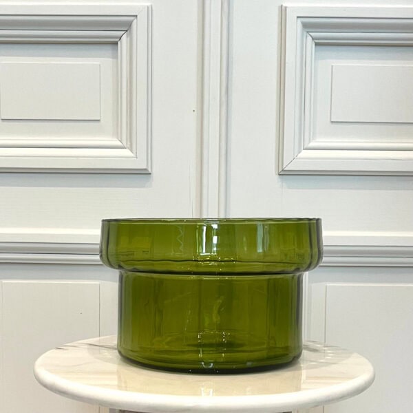 Vase en verre vert