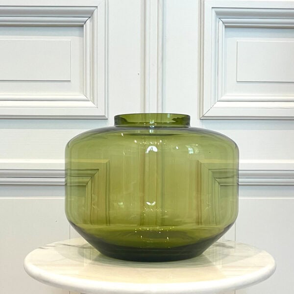 Vase en verre vert