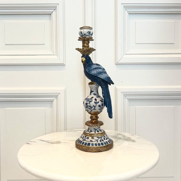 Bougeoir perroquet bleu
