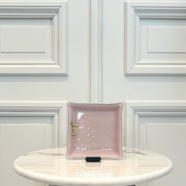 Plat carré rose 15 x 15 cm