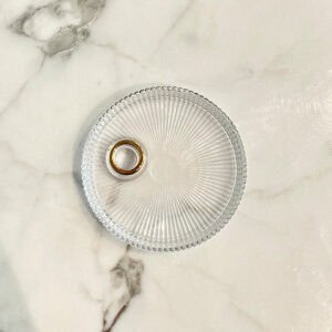 Chandelier disque en verre transparent