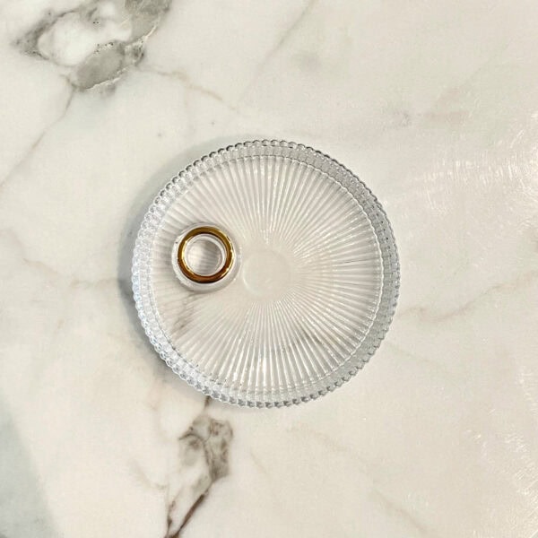 Chandelier disque en verre transparent